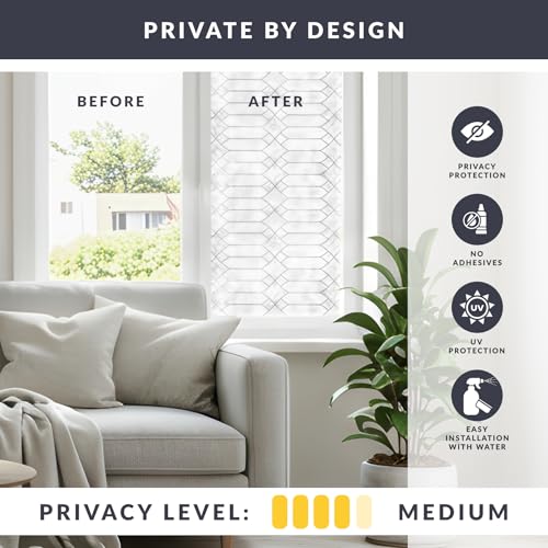 Gatehouse Large Window Privacy Film by Artscape - Textured Leaded Glass Design, Static Cling, Two-Way Privacy, UV Protection, Leaves No Residue, Made in USA - 36 x 72 Inch - color: Gatehouse Large