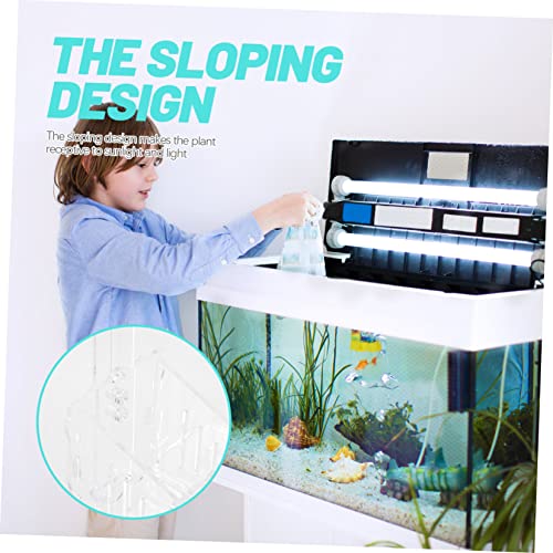 YARNOW Aquarium Driftwood Planter Acrylic Plant Holder Suction Cup Fish Tank Planting Cup