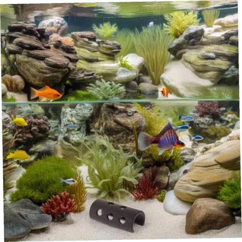 Toyvian 2pcs Ceramic Shrimp Cave Breeding Shelter Aquarium Hideout House Fish Tank Decorative Cave for Betta and Shrimp