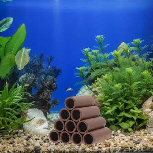 Healifty Shrimp Hideaway Pipe and Pottery Breeding Shelter Cave for Aquarium Fish Tank, Spawning Tube Hiding Habitat Ornament for Freshwater Shrimp Breeding and Stress Reduction