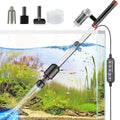 Electric Aquarium Vacuum Gravel Cleaner: 24W Fish Tank Vacuum Gravel Cleaner with Strong Suction for Automatic Water Change Algae Remover Sand Wash Water Shower and Water Circulation, Timed Off - color: Black