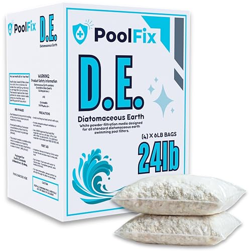 DE Pool Filter Powder – Diatomaceous Earth Pool Filtration Media – DE Filter Powder for Water Clarity - 24LB Bags for Crystal Clear Swimming - size: 24 Pounds