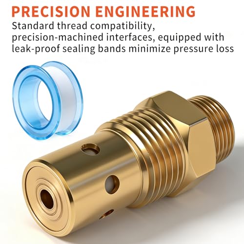 CAC-437-2 Air Compressor Check Valve 1/2 NPT 1/2 CFPC Brass Fittings for DeVilbiss Craftsman 5HP IRL6560V IRL5G20 5E60VAD