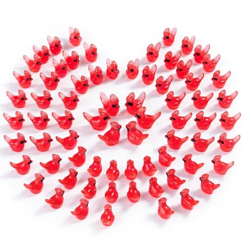 60 pcs Mini Resin Bird Many Styles Variety Tiny Luminous Animals Figures Miniature Little Small Animal Figurines Bulk for Micro Fairy Garden Landscape Accessories Hide Crafts Decor Aquarium - color: Bird-60p