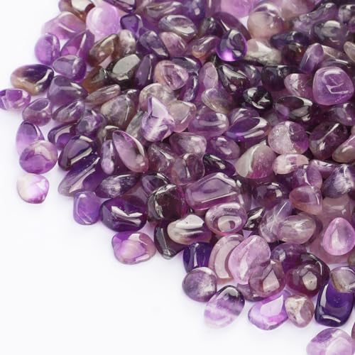 2lb Amethyts Chips Healing Crystal Stone for Aquarium Vase Plant Decoration Jewelry DIY - color: Purple crystal