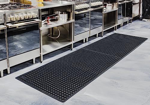 Rhino Mats KCT-310B K-Series Comfort Tract Anti-Fatigue Drain-Thru Mat, 3' x 10', Black - size: 3' x 10'