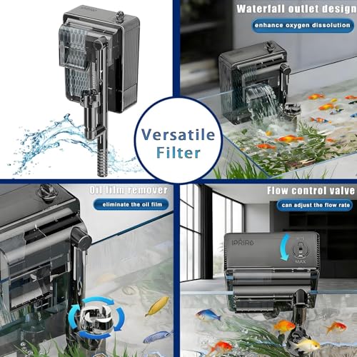 Ultra White Glass Betta Aquarium Starter Kits 1.5 Gallon Small Fish Tank, Betta Fish Tank with LED Light, Power Filter, 4mm Glass - color: Ultra-white