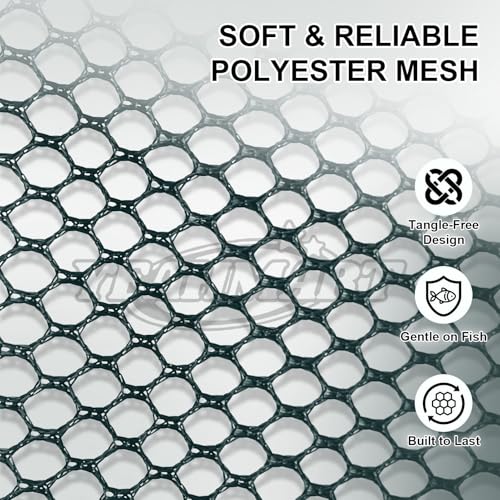 Yeahmart Fishing Landing Net with Telescopic Aluminum Handle Pole, Collapsible Nylon Mesh Minnow Fish Net for Saltwater & Freshwater, Portable Fishing Gear for Kids, Men, Women, Extends 21-75 Inches - style: 51" Full Length (3 Sectional Handle)