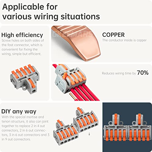 10Pcs Mini Electrical Wire Connectors, DIY Splicing into 4/6/8/9/10 Way Quick Connector Terminal Blocks (1 in 5 Out, Nylon) - style: 1 in 5 out, nylon