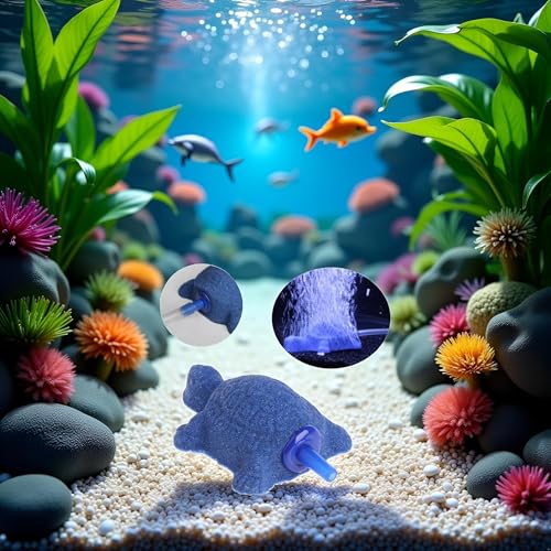 Blue Turtle Aquarium Bubble Air Stone Diffuser Fish Tank Aerator Oxygen Pump Ornament Decor Aquarium Air Pump Accessories