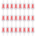 M METERXITY 24-Pack Aquarium Air Check Valve, Plastic One Way Non-Return Valves Air Valve Air Tubing Accessories Air Pump Accessories for 3/16" Airline Tubing Fish Tank [Clear Red]