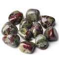 DUQGUHO Dragon Blood Stone Crystals Bulk Natural Irregular Polished Stones Tumbled Crystals Gemstone Rocks for Beginners Gift 200g - color: Blood Stone