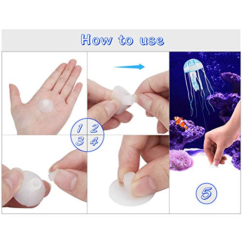 WishLotus 2 PCS Jellyfish Fish Tank Decorations, Simulation Jellyfish Plant Ornament, Fish Tank Jellyfish Glow Decorations, Fishtank Decorations for Various Aquarium (S, Pink) - color: Pink, size: Small