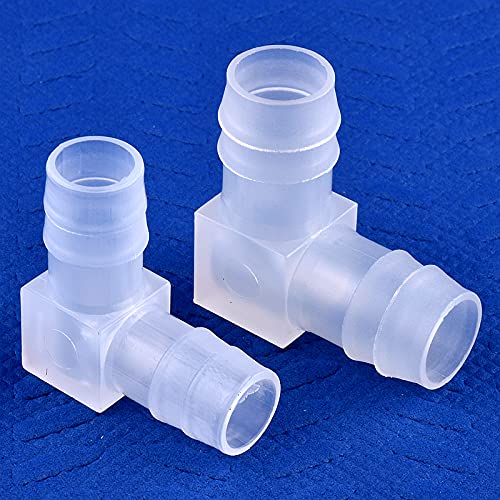 Plastic 1/4” Hose ID 90 Degree Elbow Barb Fitting, 6 Pcs Equal Barbed Joint Splicer Mender Adapter Union Adapter for Boat Aquarium - size: 1/4 Inch