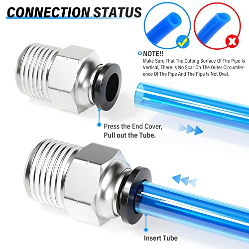 TAILONZ PNEUMATIC Elbow and Straight Combination 3/8 Inch Tube OD x 1/4 Inch NPT Thread Push to Connect Fittings PC-3/8-N2+PL-3/8-N2(Pack of 30) - size: 3/8"OD x 1/4"NPT