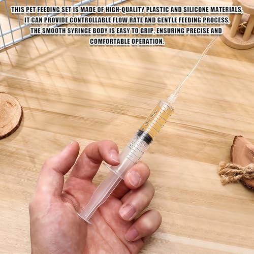 Baby Bird Feeding Syringe Set, Pet Parrot Milk Feeding Syringe with Tubes, Parrot Feeding Tubes Measuring Tools for Feeding Pets Scientific Industrial Labs… (10ml +10ml +12ml White) - color: 10ml +10ml +12ml White