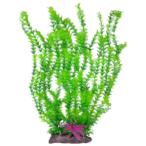 Hamiledyi Aquarium Plastic Plants Aquarium Decor Artificial Fish Tank Plants,Tall Fish Tank Decorations, Extra Large Aquarium Plant 20.4-inch Tall,1PCS - color: A, size: 20.4 in