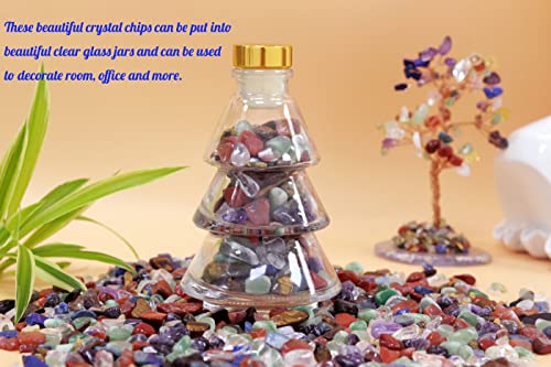 7Chakra Aquarium Gravel Rocks Natural Tumbled Healing Crystal Chips Bulk Gemstones Tumbled Crushed Stones for Fountain Vase Filler Planters Decorative Fish Tank Potted Reiki Energy Balancing 0.44lb - color: Mix-color, size: 0.44 Pound