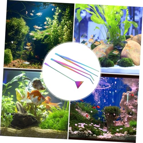 3pcs Stainless Steel Aquarium Tools Set Spatula Tweezers for Aquarium Cleaning Aquascaping
