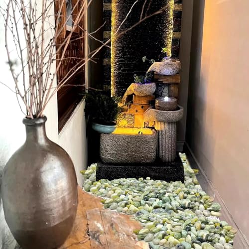 FANTIAN 10 lbs Polished River Rocks, 2-3 Inch Large Pebbles for Plants, Decorative Stones for Succulent, Landscaping, Vases, Crafting and Garden - color: Jade, size: 10 lbs, 2-3 Inch