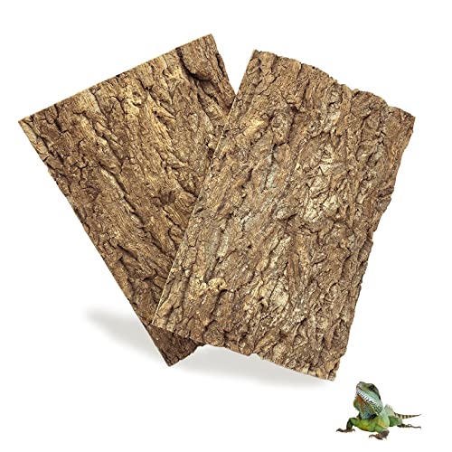 Tfwadmx 2PCS Cork Terrarium Background 11.8"x7.9" Natural Cork Bark Backdrop Reptile Background Climbing Wall Terrarium Accessories for Lizard,Tortoise,Gecko,Bearded Dragon,Chameleon - size: 2Pcs-11.8”x7.9”