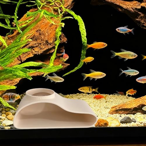 Underwater Tube Tunnel For Aquariums With Safe Cavity For Fish Shrimp Loaches To Explore And Rest In Stimulating Habitat Setup(Small White) - color: White, size: zzzz-s
