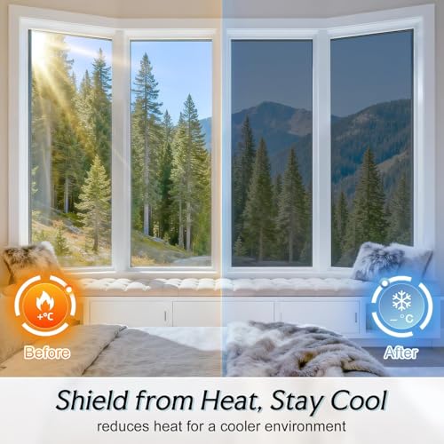 DOWELL One Way Window Privacy Film with 3 Tools Window Tint for Home Heat Control Anti UV Sun Blocking Reflective Mirror Covering See Out Not in for House and OfficeBlack Silver 23.6" X 78.7" - color: Black Silver, size: 23.6" X 78.7"
