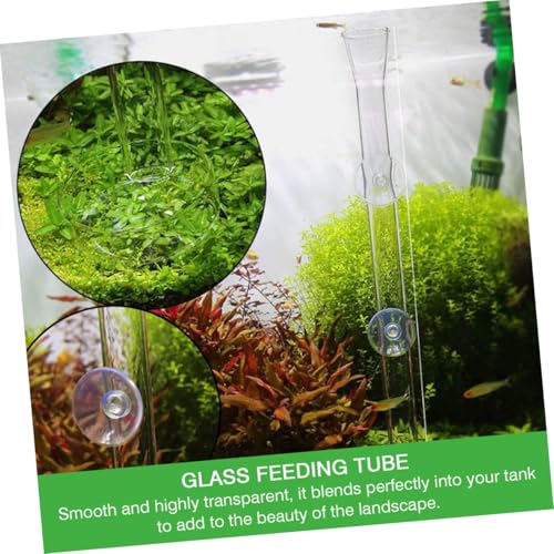 Toyvian Aquarium Shrimp Feeding Tube and Glass Feeder with 30cm Feeding Dish for Fish Tank Tools