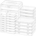 28 Pack Mixed Sizes Rectangular Mini Plastic Containers Clear Plastic Storage Boxes with Hinged Lids and Labels Empty Beads Organizers for Small Items Art Craft Jewelry Projects - size: 5 Size 28 Pcs