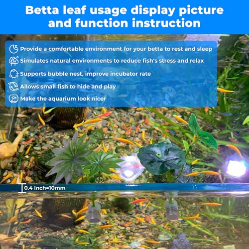 2PCS Magnetic Betta Leaf Hammock,Betta Fish Resting Spot Plastic Betta Fish Bed for Aquarium - Adjustable Betta Tank Accessories for Resting, Hiding, Bubble Nest,Betta Fish Decor