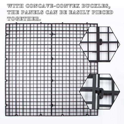 12 Pack Transparent Acrylic Tank Lid with Clips, Aquarium Lid Hood, Fish Tank Top Cover, Breeder Tank Lid, Acrylic Grid Panel Fish Tank Lid, Aquarium Cover Lid - color: Black, size: 12 Pacs