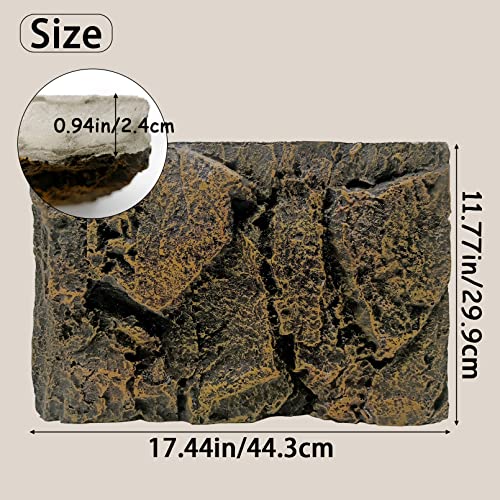 Tfwadmx Rock Terrarium Background 3D Reptile Tank Background Board Amphibian Stereo Backdrop Wall Snake Habitat Decor for Lizard Bearded Dragon Gecko Spider Chameleon Turtle Fish (Yellow Rock) - color: Yellow Stone
