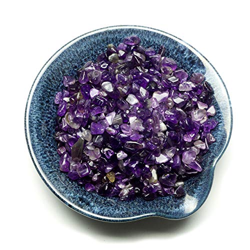 Cherry Tree Collection 1/2 Pound Polished Tumbled Gemstone Chips, Pebbles, Crystal Chips Bulk for Jewelry Making, Healing, Plants, Succulents, Aquariums, Decoration, Chakra (Amethyst) - color: Amethyst