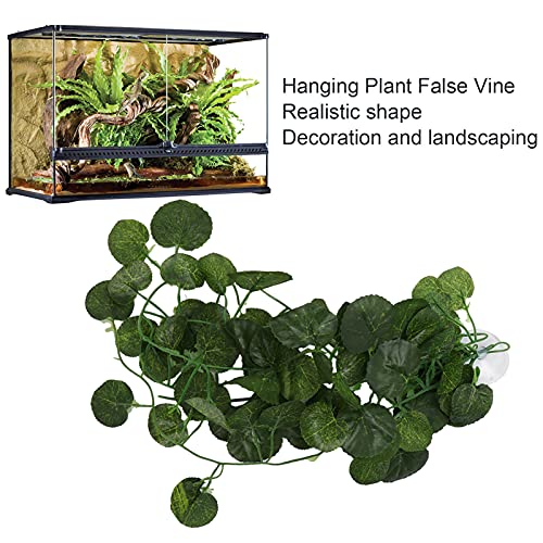 Tall Fish Tank Plant for Reptiles,Leopard Gecko Tank Plants Reptile for Terrarium, Silk Aquarium Plants for Betta Fish (Green Shell)