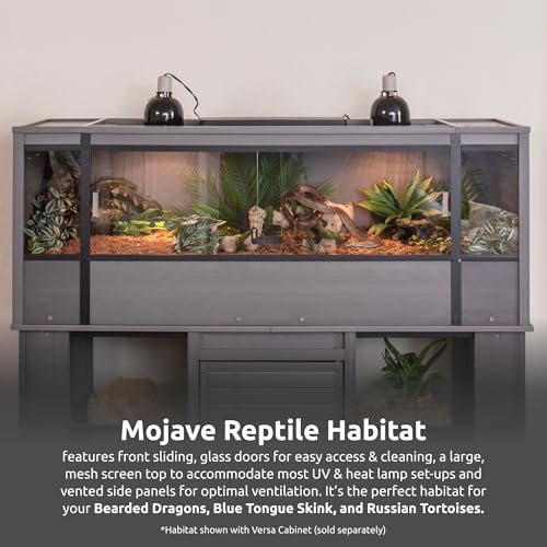 New Age Pet ECOFLEX 60" Wide X-Large Reptile Habitat, Mojave Lounge for Snakes, Tortoises & Lizards in Maple, Black & Grey, Easy Assembly, Sliding Glass Doors & Mesh Top - color: Grey, size: Extra Large