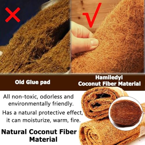 Hamiledyi Reptile Carpet Natural Coconut Fiber Tortoise Carpet Mats for Pet Terrarium Liner Reptile Supplies for Lizard Snake Chameleon Turtle Bedding Bunny Rabbit Mat (2 x Sheets) - size: 2 Packs/47.2 x 23.6 Inch