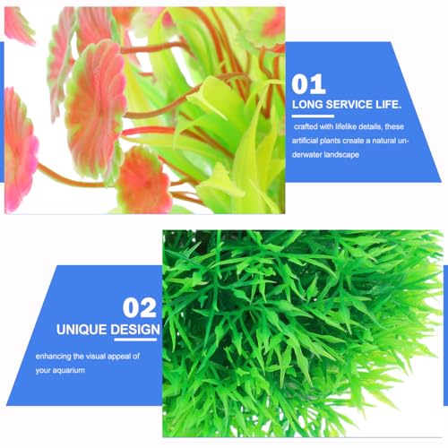 Toyvian Aquarium Decorations Set 13Pcs Realistic Aquarium Fake Plants and Rock Cave Hideouts Fish Tank Decor Kit for Bettas Goldfish Tropical Fish 4.44X4.25X2.16In
