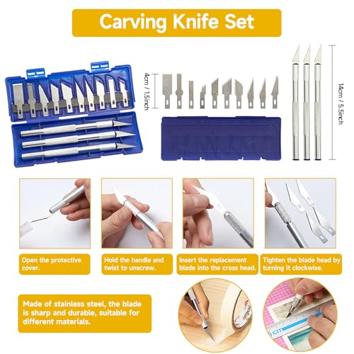 Anyman 42PCS 3D Printer Tools Kit, 3D Printer Accessories with Deburring Tool, Diamond Files, Pliers, Carving Knife Set and Scraper for 3D Print Removal, Smoothing, Finishing, Model Building