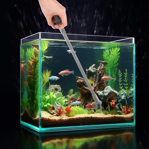 4pcs Long Aquarium Tongs - 20 Inch Plastic Tweezers for Easy Plant Maintenance - Aquarium Grabber Tool for Freshwater and Saltwater Tanks, Fish Feeding 50cm - color: Grey