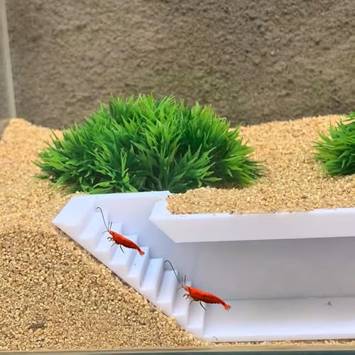 Aquarium Underground Tunnel Cave with Ladder Viewing Fish Shrimp Under Gravel Tunnel Fish Tank Decor Decoration Hideout (White) - color: White