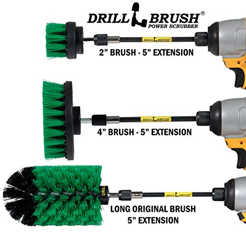 Kitchen Cleaning Supplies with Long Reach Extension - Oven Scrubbing Complete Kit - Microwave Cleaning Tools - Countertop Scrubber Brush Set - Fridge Cleaner and Scrubbing Tools - Kitchen Sink Brush - color: Medium-green