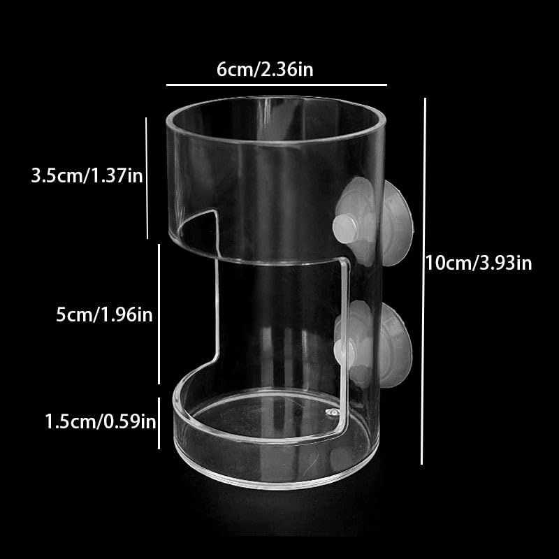 Fish Feeder Orbicular Automatic Fish Feeders Reduced Filter Clogging Tank Suitable for All Kinds of Food Tank Accessories - color: Transparent Circle