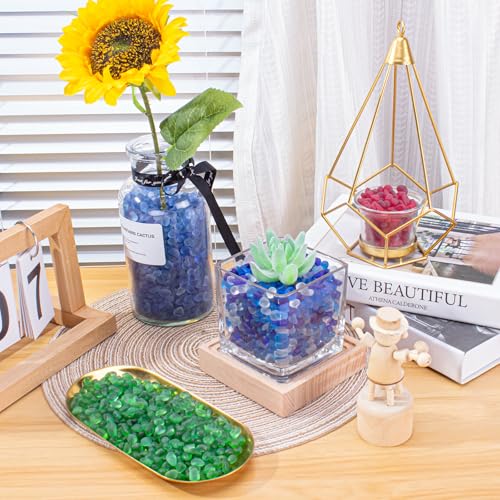 Keedolla 0.5 Lb Red Sea Glass Pebbles Stones Aquarium Gravel Fish Tank Rocks Small Frosted Glass Marbles Gemstones for Fish Turtle Tank, Vase Fillers and DIY Crafts - color: Red, size: 0.5 LB