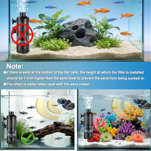 Carefree Fish Aquarium Sponge Bubble Filter with Fish Poops Collector Quiet for 8~20Gal Fish Tank for Saltwater and Freshwater(Not Include Air Pump) - size: M(8~20Gal)