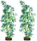 GloFish Plant Aquarium Décor, Green and Blue Large, Fluorescent Under Blue LED Light (Pack of 2) - size: Large (Pack of 2)