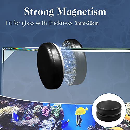 n52 Heavy Duty Aquarium Magnet, Strong Neodymium Waterproof Magnets with Plastic-Coated, Rare Earth Magnets for Fish Tank Breeder or DIY Cleaning Brush - color: 2 pcs with 2 pads big