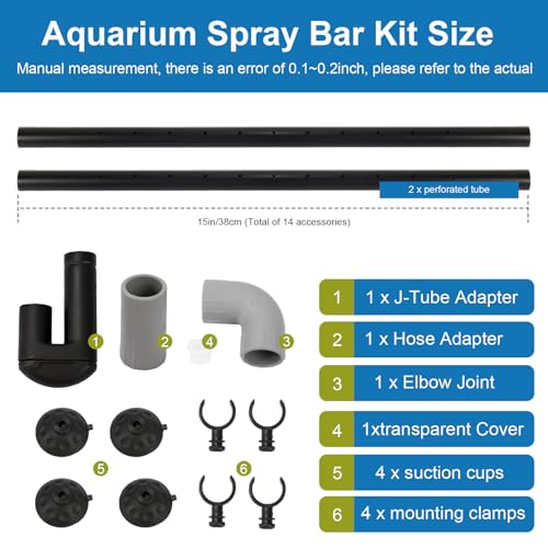 Aquarium Spray Bar Kit AHGA234 - Compatible with Hagen Fluval 06 & 07 Series Canister Filters, Optimize Water Flow, Aquarium Water Inlet Outlet Tube Kit for Freshwater/Saltwater Aquariums