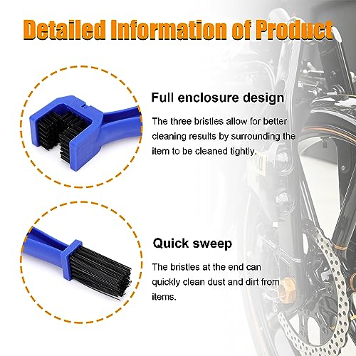 Ziciner 2 PCS Bike or Motorcycle Chain Washer, Motorcycle Chain Gear Dirt Clean Brushes, Universal Bicycle Chain Cleaning Brush Tool for Mountain Bike Heavy Duty Motorcycle (Blue) - color: Blue-2pcs