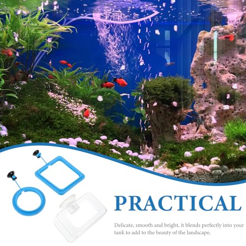 KESYOO 3pcs Fish Feeding Rings with Suction Cup Fish Tank Feeding Tool for Aquarium with Blue Round Blue Square and Frame Shapes for Home Aquarium Use
