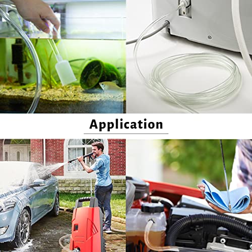 DAVCO 3/8" ID x 10ft Clear Vinyl Tubing, Low Pressure Flexible PVC Tubing, Heavy Duty UV Chemical Resistant Lightweight Plastic Vinyl Hose, BPA Free and Non Toxic - size: 3/8"ID, style: 10 Feet